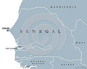 Senegal political map