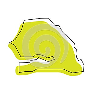 Senegal simplified vector map