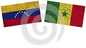 Senegal and Venezuela Flags Together Paper Texture Illustration