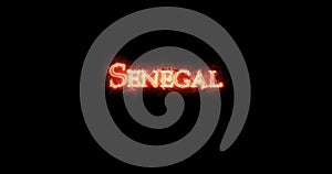 Senegal written with fire. Loop