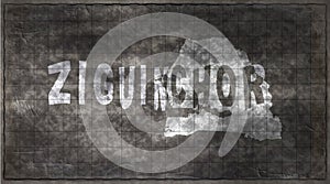 Senegal Ziguinchor Typography Map