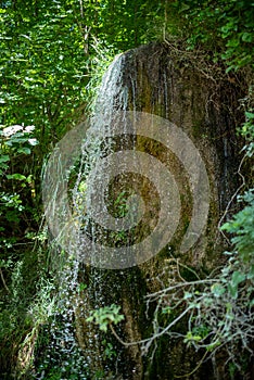 Senerchia waterfalls, WWF naturalistic oasis, in Campania, Salerno. View of the route, panoramas and details of nature