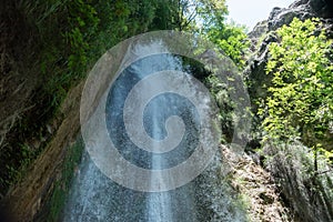 Senerchia waterfalls, WWF naturalistic oasis, in Campania, Salerno. View of the route, panoramas and details of nature