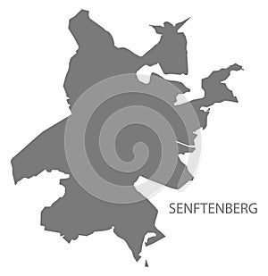 Senftenberg German city map grey illustration silhouette shape