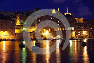 Senglea at night, Malta