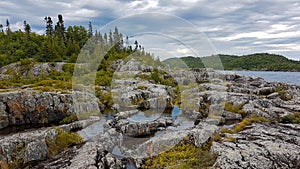 Senic landscape of the Lake Superior coastline in the Pukaskwa Nationalpark. photo