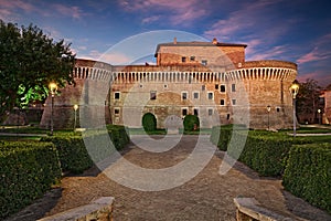 Senigallia, Ancona, Marche, Italy: view at dawn of the medieval castle