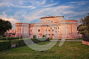 Senigallia, Ancona, Marche, Italy: view at dawn of the medieval castle Rocca Roveresca in the old town of the ancient city photo