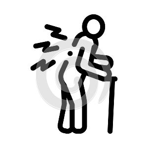 Senile arthritis of back icon vector outline illustration