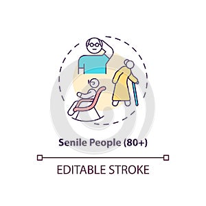 Senile people concept icon