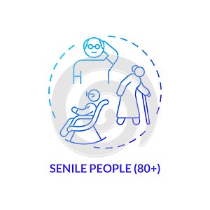 Senile people concept icon