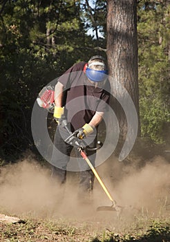 Senior active gardener