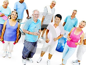 Senior Adult Exercise Activity Healthy Workout Concept