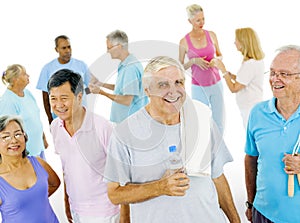Senior Adult staying fit with Friends photo