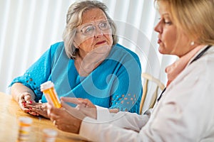 Senior Adult Woman Asks About Medicine Prescription