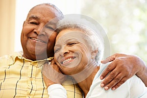 Senior African American couple at home