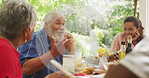 Senior African American couple spending time in garden