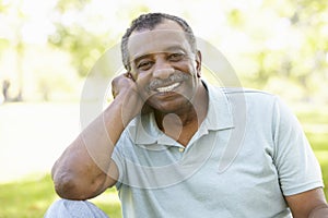 Senior African American Man In Park