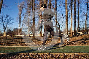 Senior athlete running in the park
