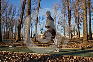 Senior athlete running in the park