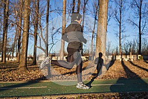 Senior athlete running in the park