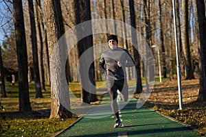 Senior athlete running in the park