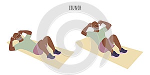 Senior athletic man doing crunch exercise workout