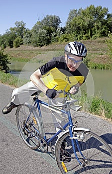 Senior on bike