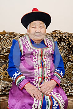 Senior Buryat (Mongolian) woman photo