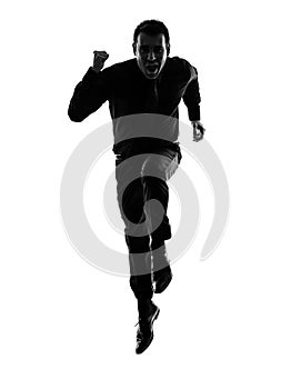 business man running silhouette