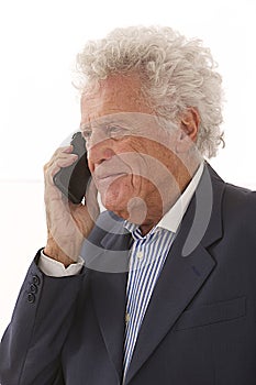 Senior business man on the phone