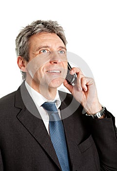 Senior business man talking on cellphone