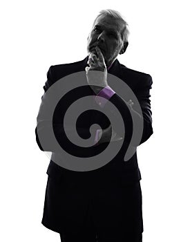 Senior business man thinking silhouette