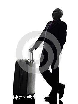 Senior business man traveler traveling silhouette