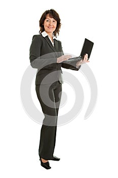 Senior business woman using laptop