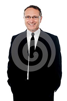 Senior businessman over white