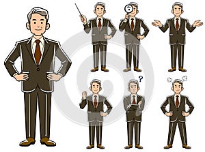 Senior businessman`s pose _ 7 kinds of sets 2