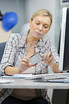 senior businesswoman at ther desk