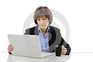 Senior businesswoman using laptop computer