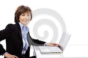 Senior businesswoman using laptop computer
