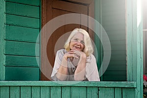 Senior caucasian woman portrait on sunny day