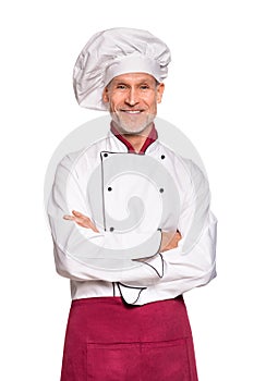 Senior chef smiling