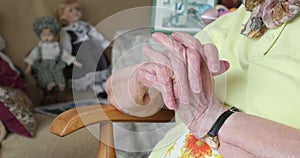 Senior Citizen hand close up, old hands
