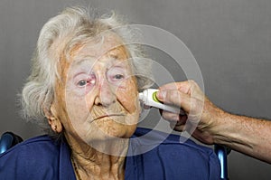 Senior Citizen having Temperature Checked
