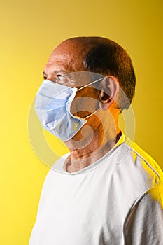 Senior citizen man with mask COVID time photo