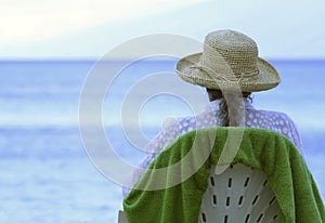 Senior Citizen Relaxing on the Beach