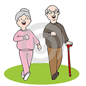Senior Citizens Walking
