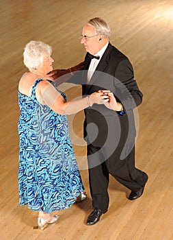 Senior couple ballroom dancing