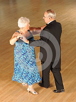 Senior couple ballroom dancing