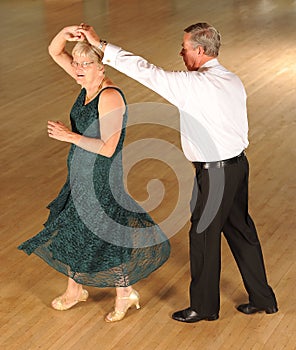 Senior couple ballroom dancing
